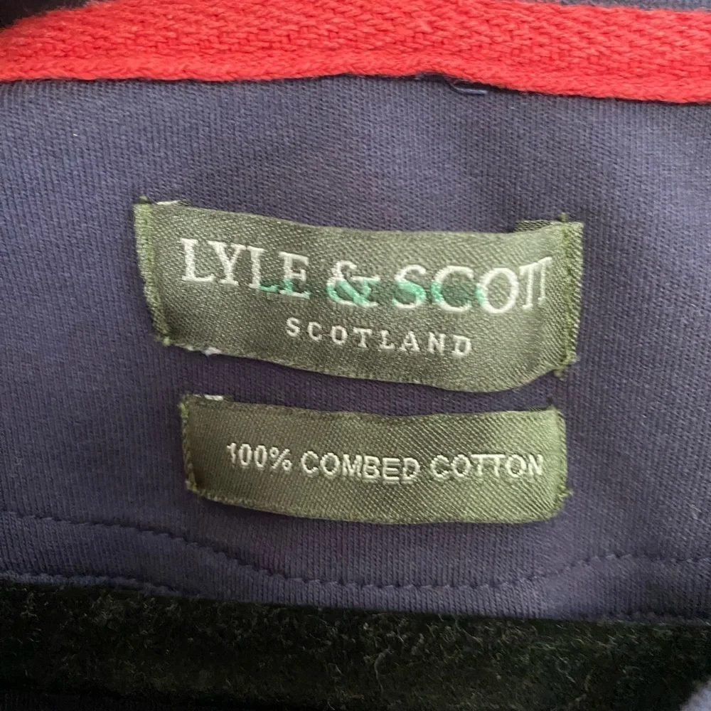 LYLE & SCOT SCOTLAND 100% Combed Cotton Navy and Red Sweater Vest Men’s Sz M - Picture 4 of 6